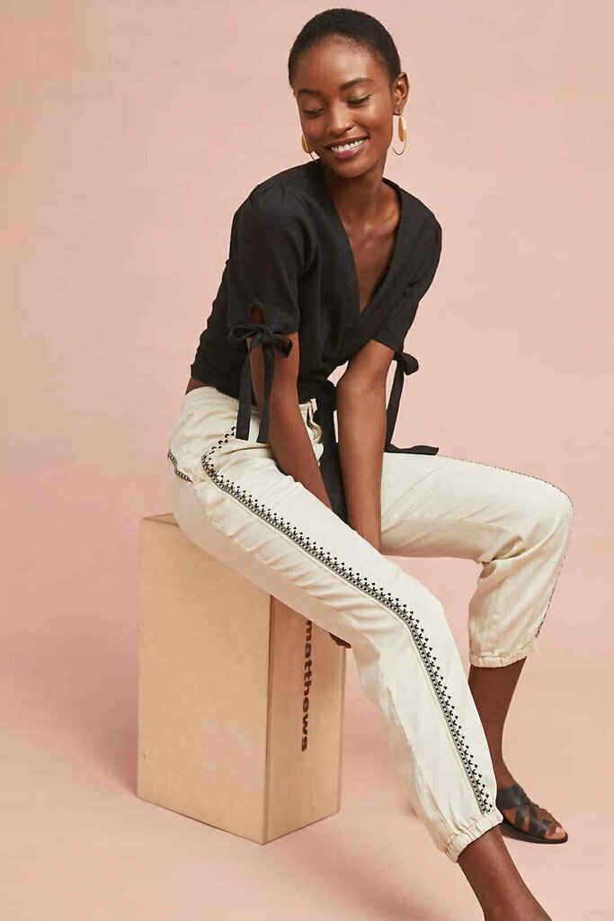 Anthropologie Cedar Embroidered Joggers - Size XS