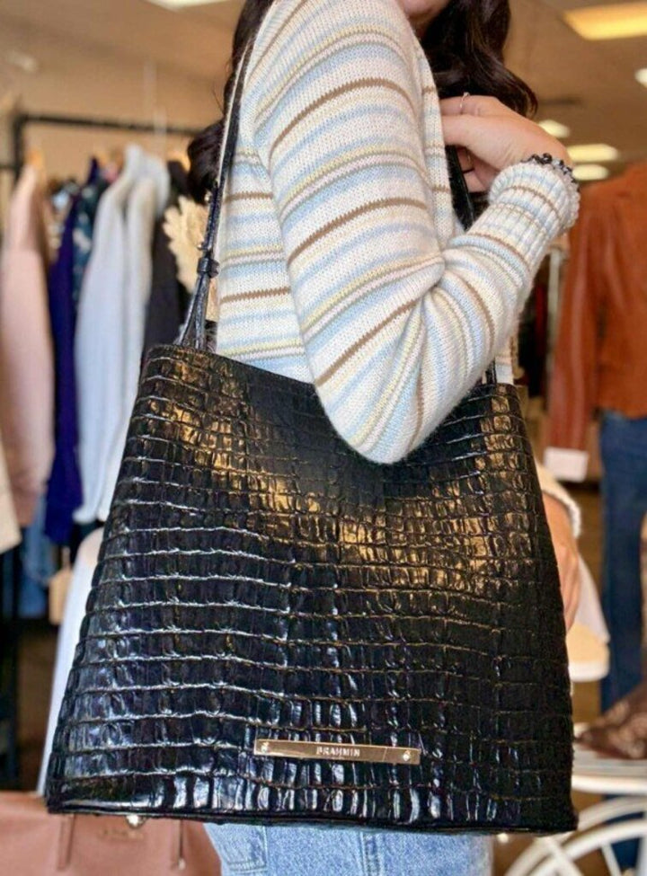 Brahmin Croc Embossed Tote
