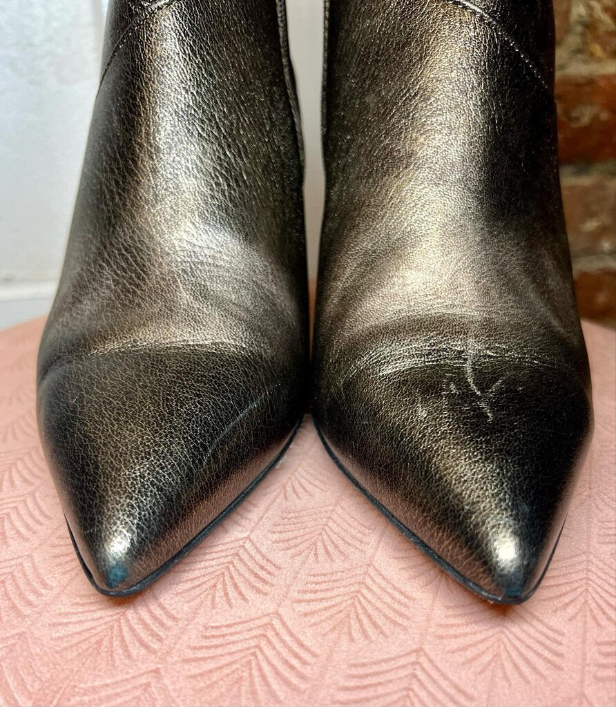 Marian Spain Booties In Bronze Metallic Leather - Size 38
