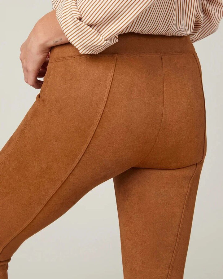 Spanx NWT Faux Suede Leggings in Rich Caramel - Size Medium
