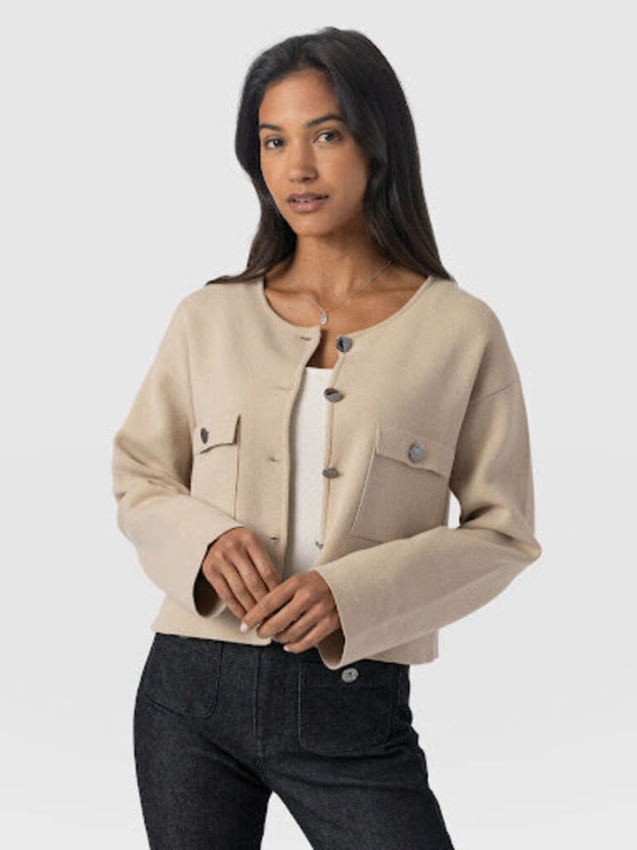 Saint + Sofia NWT Maeve Knit Jacket in Cream (Retails for $199) - Size XS