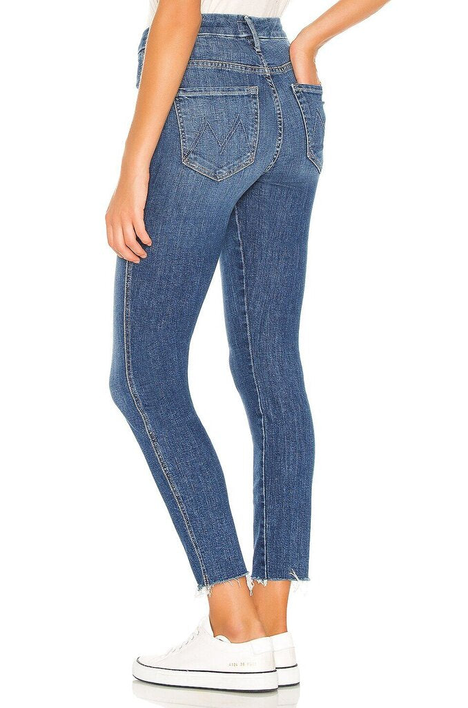 Mother High Waist Double Looker Ankle Fray Jeans in Fruit Carts - Size 24 (Retails for $248)