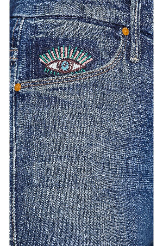 Mother High Waist Double Looker Ankle Fray Jeans in Fruit Carts - Size 24 (Retails for $248)