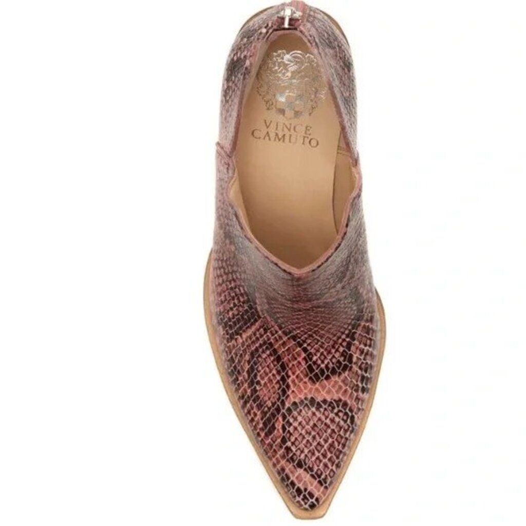 Vince Camuto Gigietta Snakeskin Print Leather Ankle Boots - Size 8.5