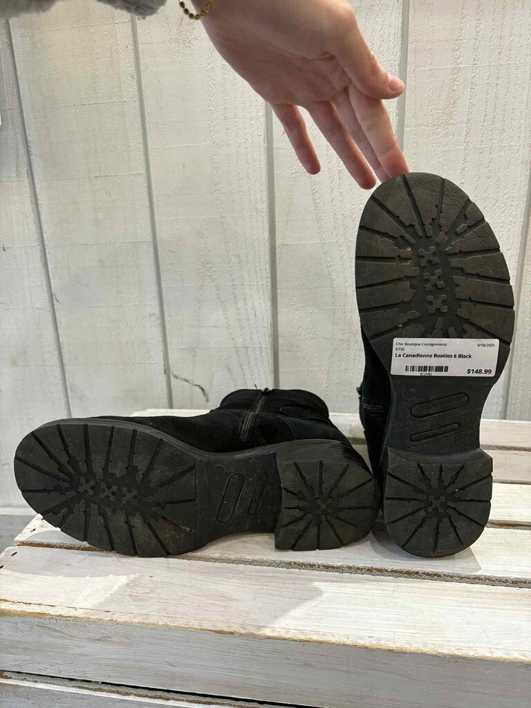 La Canadienne Gavan Suede Buckle Booties - Size 6