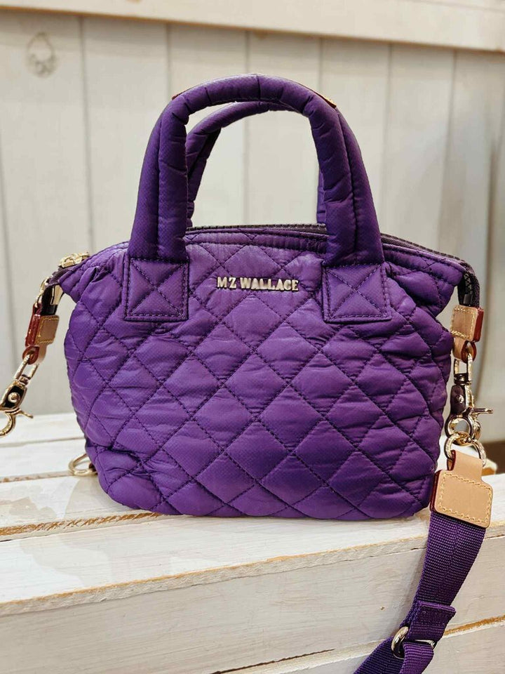 MZ Wallace Micro Sutton Tote In Amethyst/light Gold (Retails for $185)