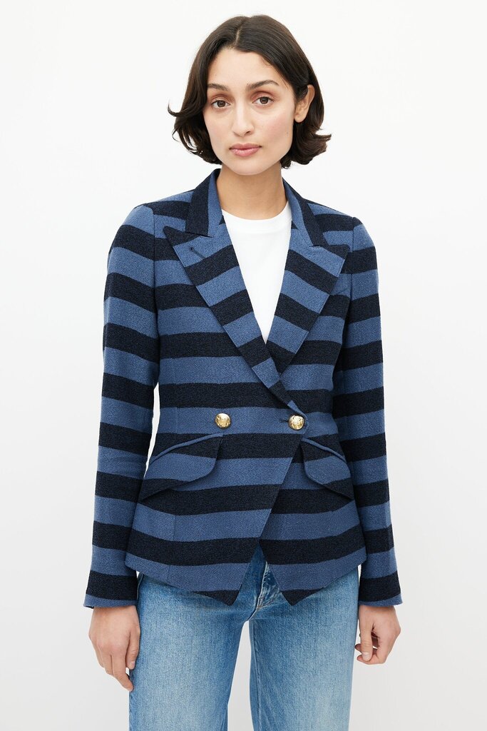 Smythe Double Breasted Striped Crossover Blazer (Retails for $500) - Size 4