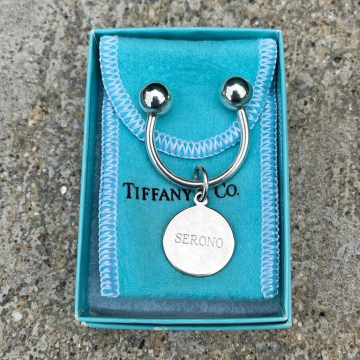 Tiffany & Co. Silver Engraved Key Ring