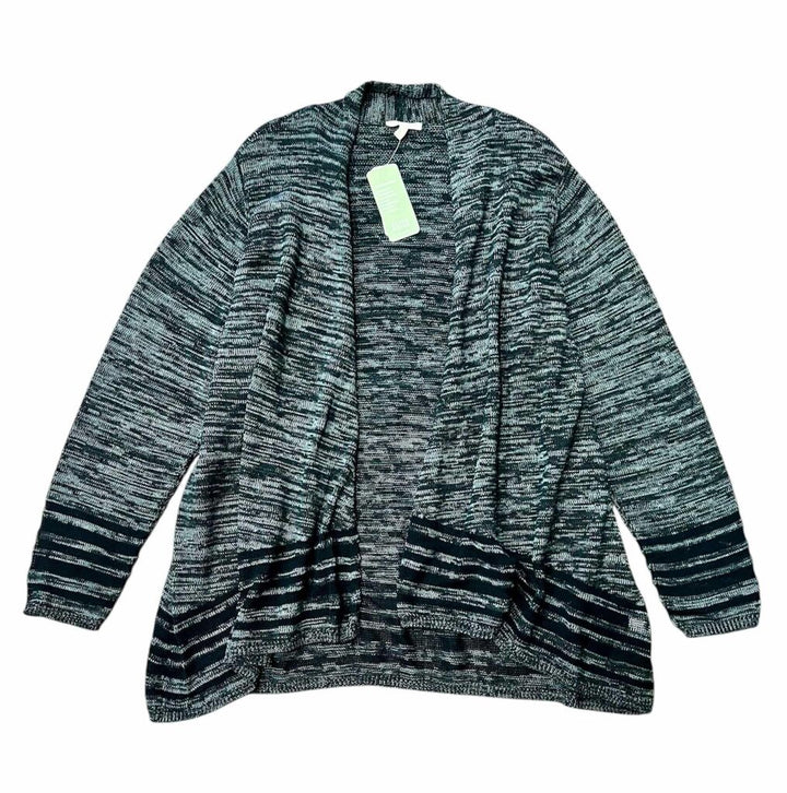 Eileen Fisher NWT Angled Front Cardigan In Black Space - Size 3X