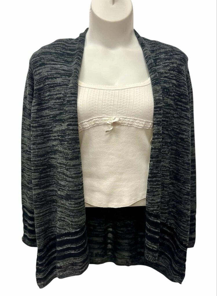 Eileen Fisher NWT Angled Front Cardigan In Black Space - Size 3X