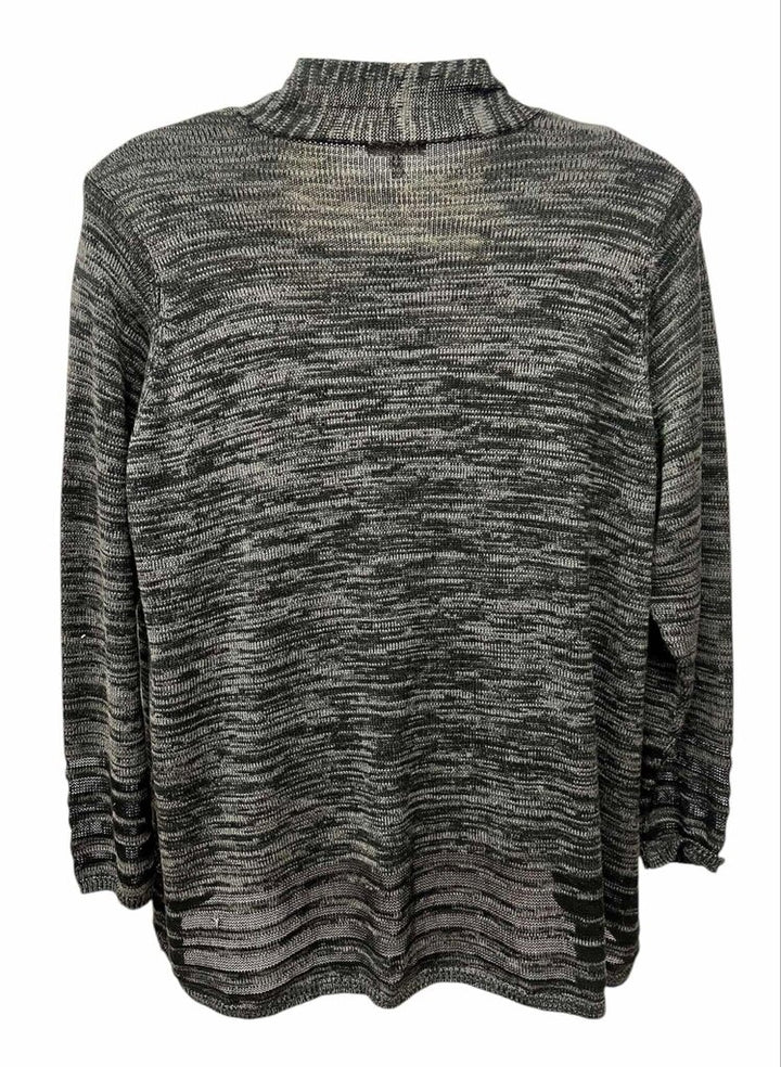 Eileen Fisher NWT Angled Front Cardigan In Black Space - Size 3X