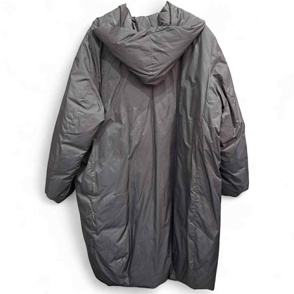 Eileen Fisher Button Up Hooded Down Jacket - Size 2X