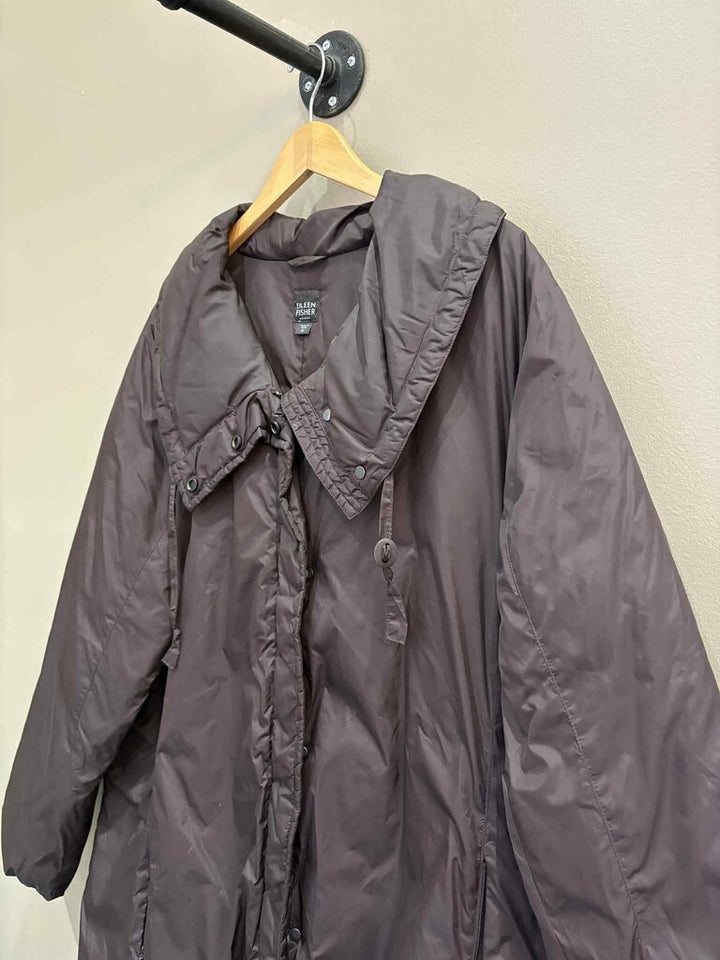 Eileen Fisher Collared Drawstring Down Jacket - Size 3X