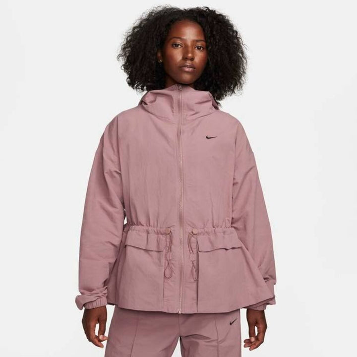Nike Everything Wovens Oversized Hooded Jacket in Mauve - Size Small