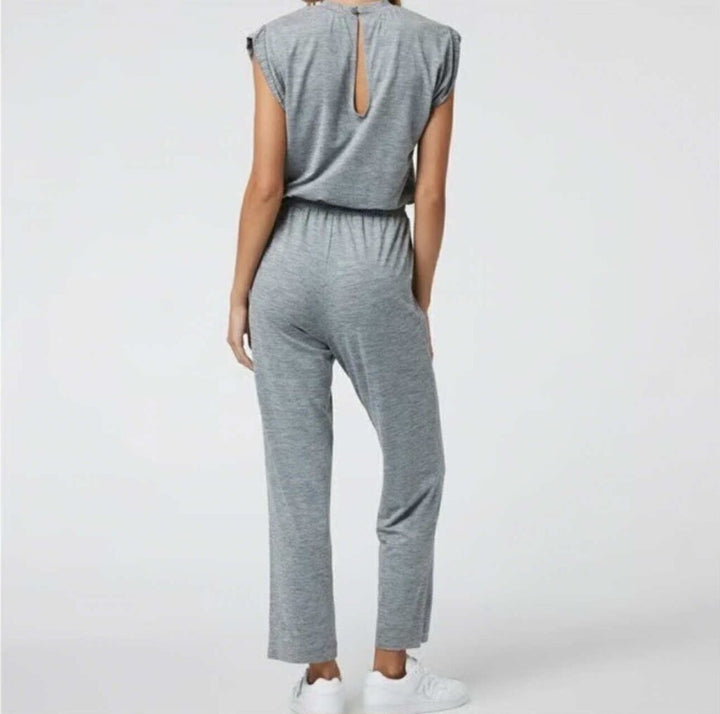 Vuori Short Sleeve Lux Cew Jumpsuit in Mallorca Heather - Size Medium
