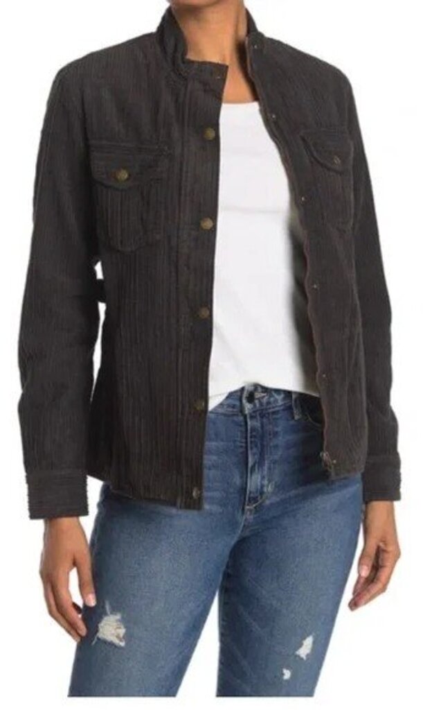 Faherty Acadia Utility Corduroy Jacket in Washed Black - Size Large