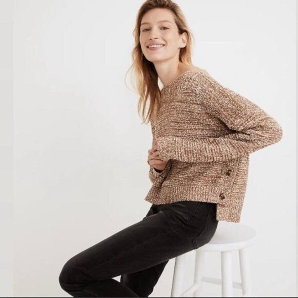 Madwell Side-Button Boatneck Sweater - Size XS