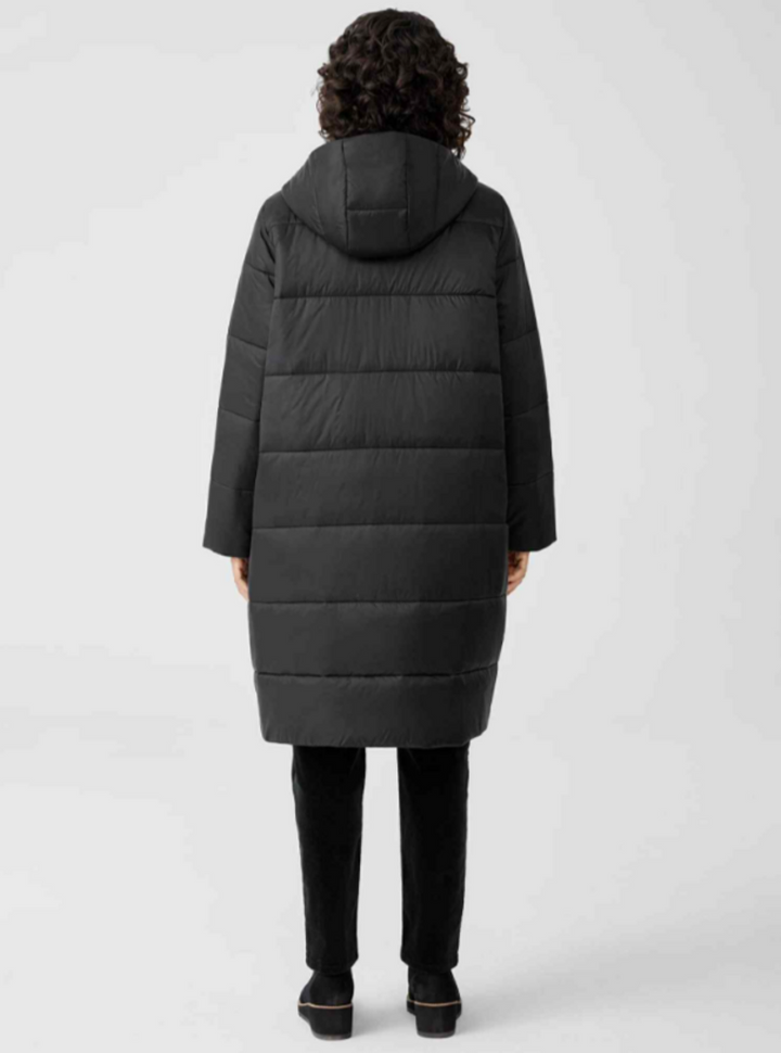 Eileen Fisher Eggshell Recycled Nylon Long Coat - Size 3X (Retails $398)