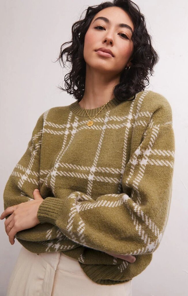 Z Supply Jolene Plaid Sweater - Size Medium