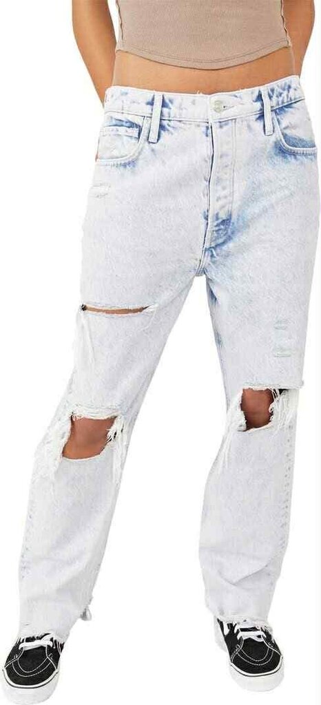 Free People Tapered Baggy Boyfriend Distressed Jeans - Size 29