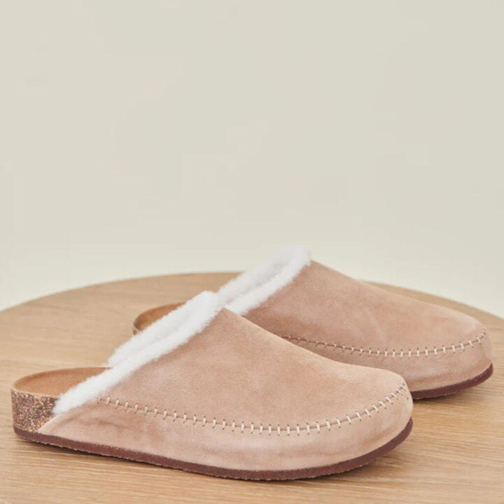 Jenni Kayne Shearling-Lined Moc Clogs in Natural - Size 38 (Retails for $375)