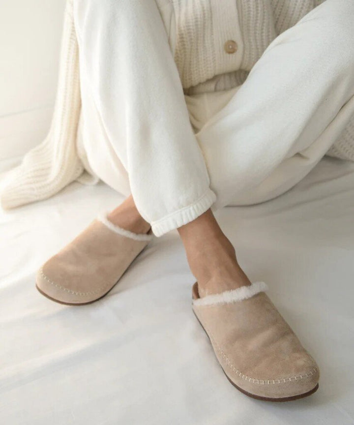 Jenni Kayne Shearling-Lined Moc Clogs in Natural - Size 38 (Retails for $375)