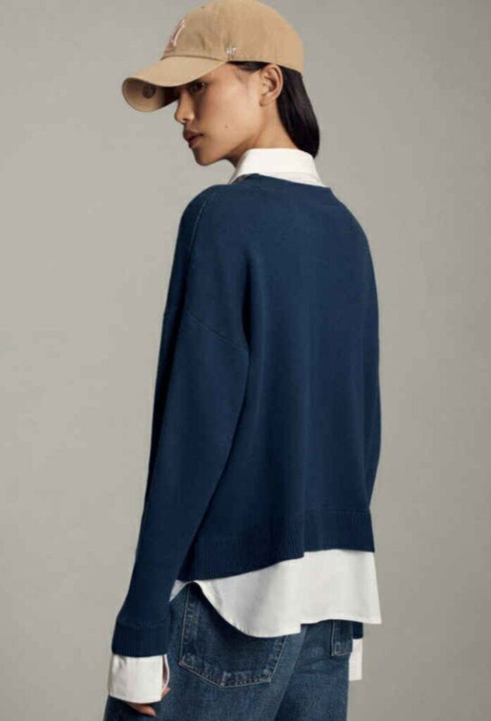 Maeve Anthropologie Graphic Twofer Pullover - Size Small (Retails $118)