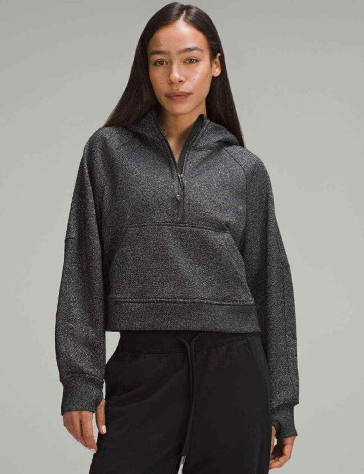 Lululemon NWT Scuba Oversized Half-Zip Hoodie * Spark in Black/Silver - Size M/L (Retails for $118)