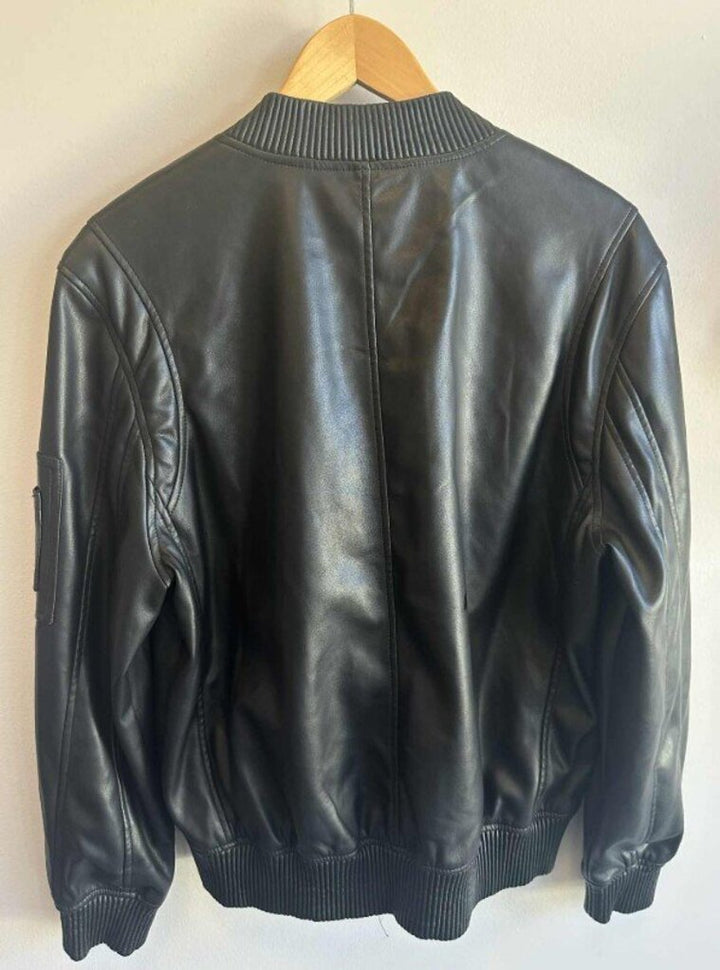 Blank NYC Corner Office Faux Leather Bomber Jacket - Size Small