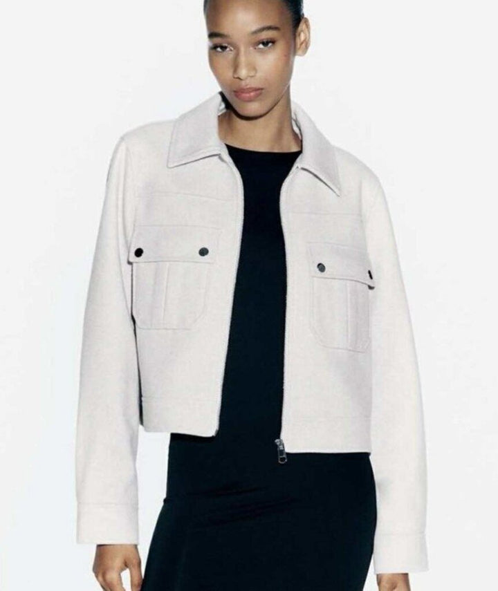 Zara Collared Bomber Jacket - Size Small