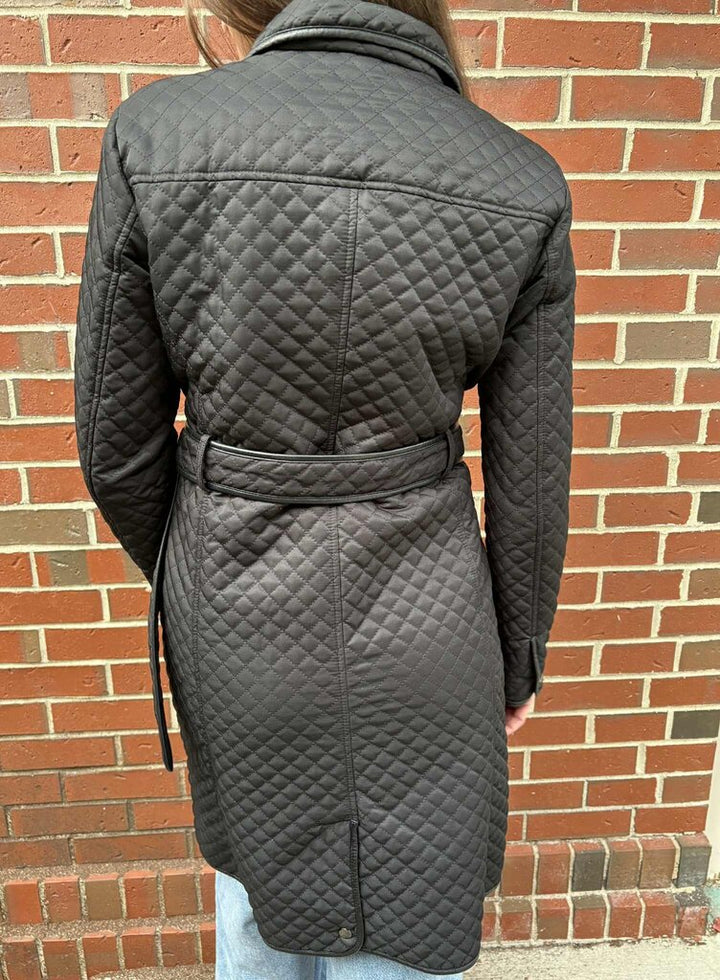 Burberry Quilted Belt Coat - Size XS