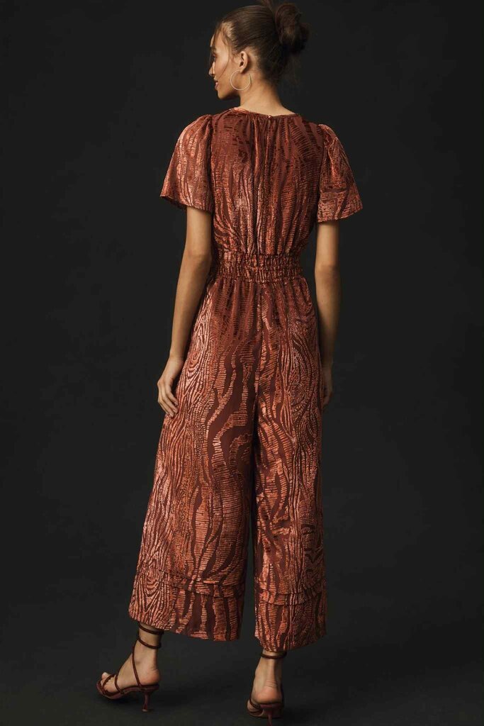 Anthropologie The Somerset Jumpsuit in Velvet Burnout - Size Small