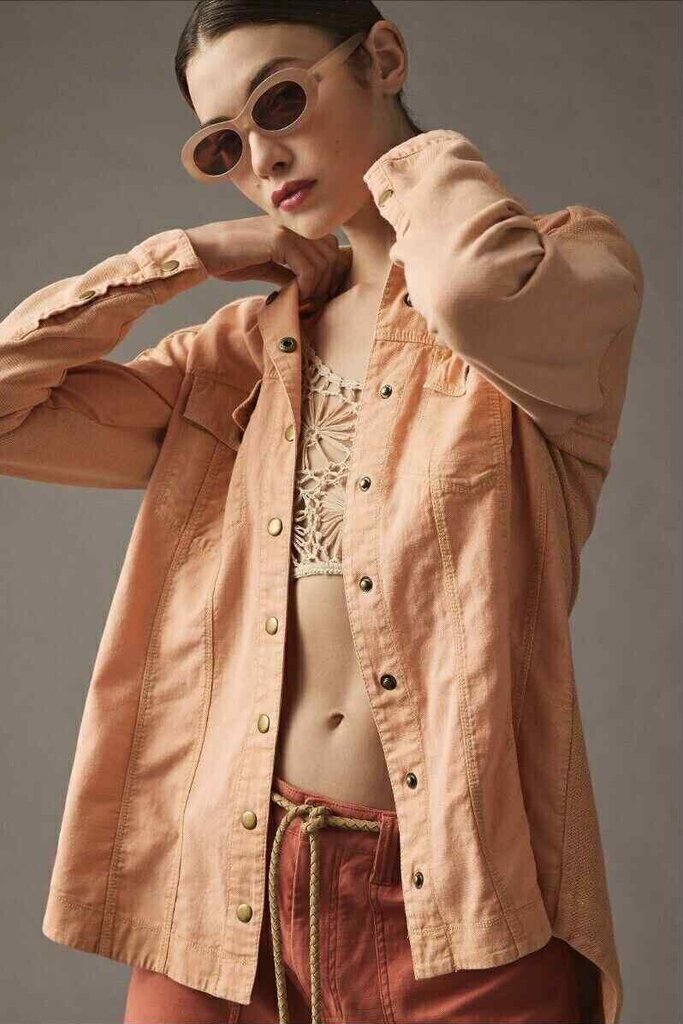 Pilcro Utility Snap Button Shacket - Size Small