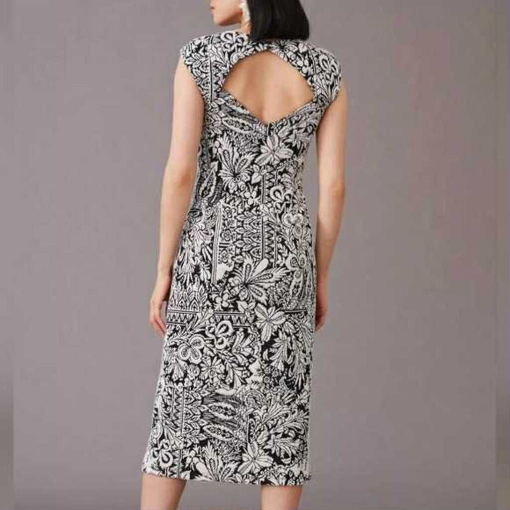 Anthropologie NWT Jacquard Cut Out Midi Dress - Size XS (Retails for $148)