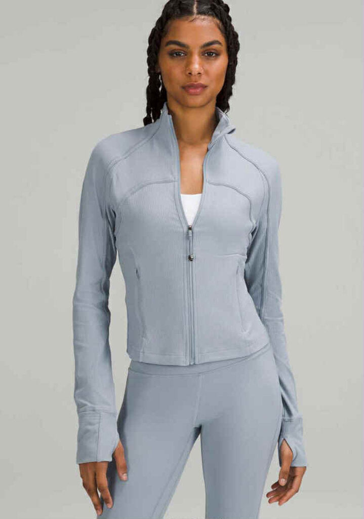 Lululemon Cropped Define Jacket *Ribbed Nulu in Chambray (Retails $128) - Size 10