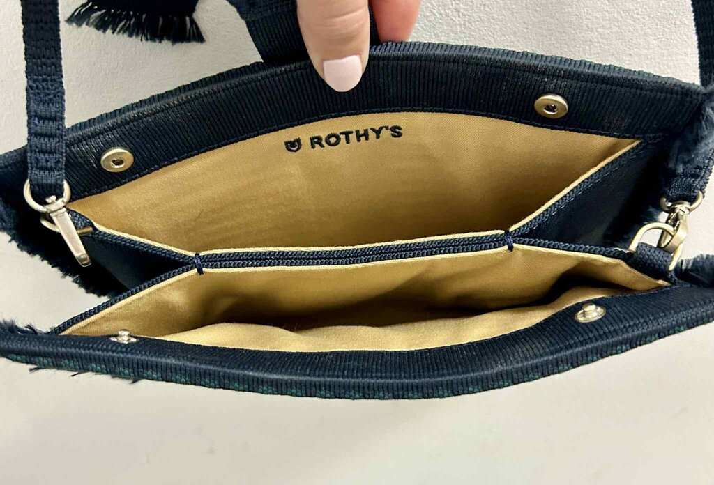 Rothy’s Navy Blue Tassel Clutch (Retails for $100)