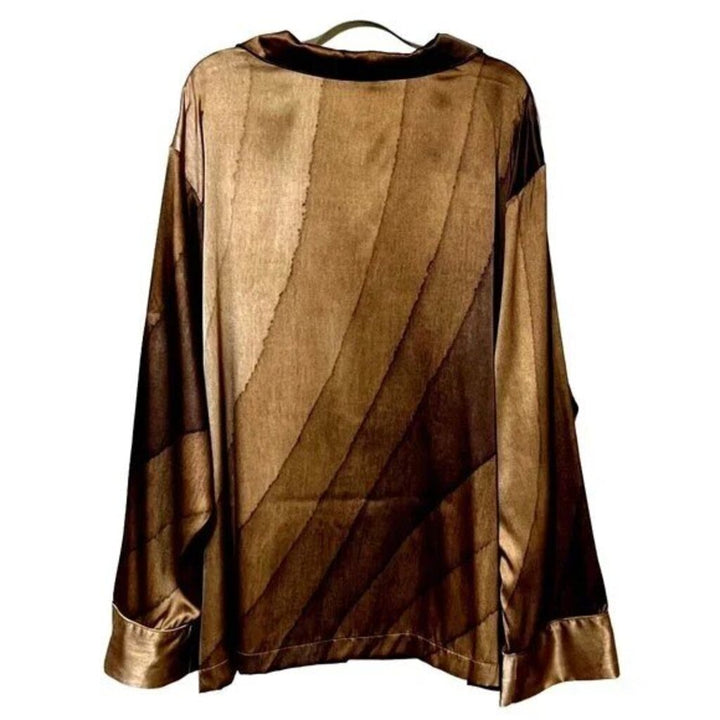 Skims NWT Silk Nude Print Button Up - Size 3X