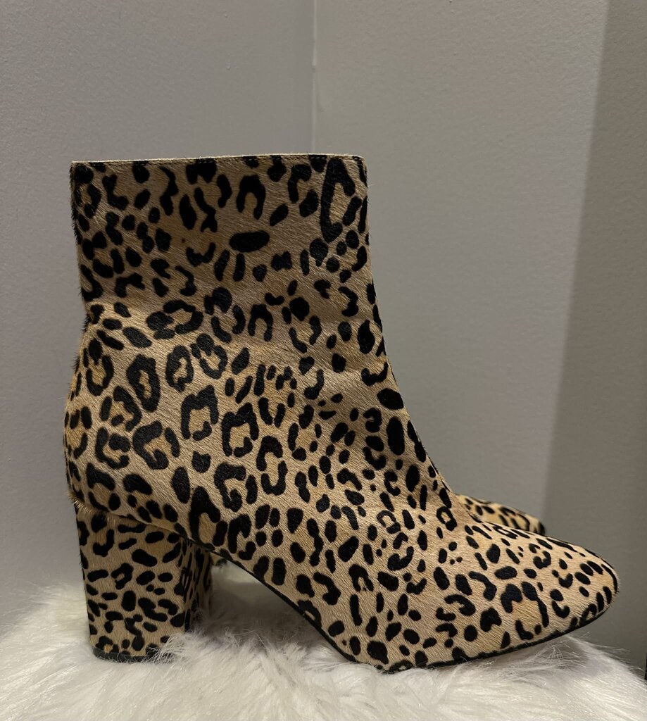 Halogen Leopard Calf Hair Boots - Size 10