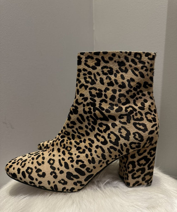 Halogen Leopard Calf Hair Boots - Size 10