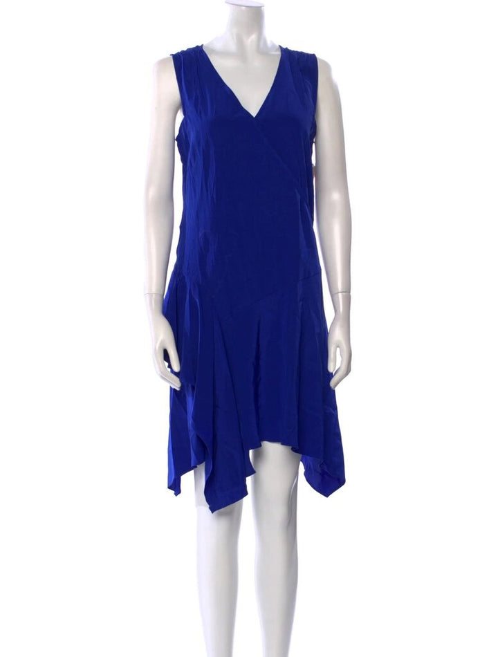 Derek Lam 10 Crosby NWT 100% Silk Blue Cobalt Asymmetrical Dress (Retails for $500) - Size 6