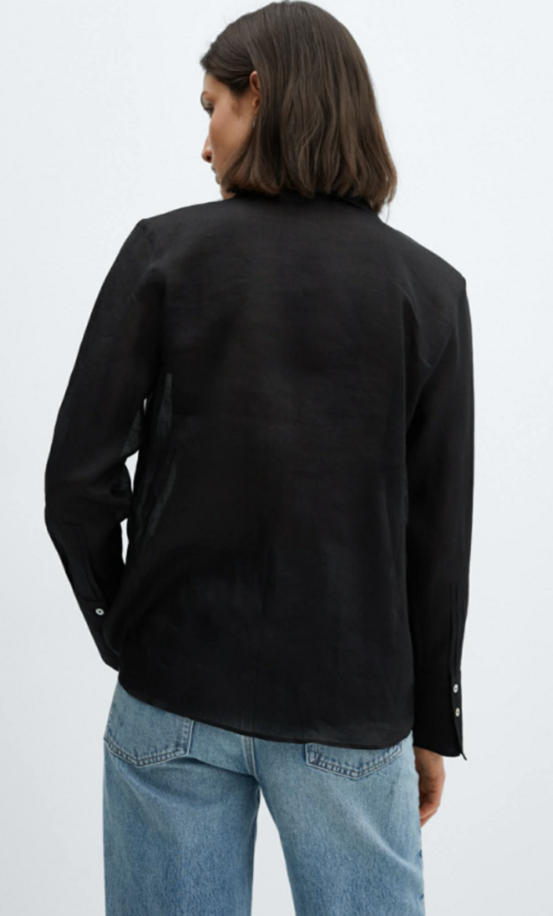 MNG NWT Ramie Shirt With Hidden Buttons - Size 6 (Retails For $69)