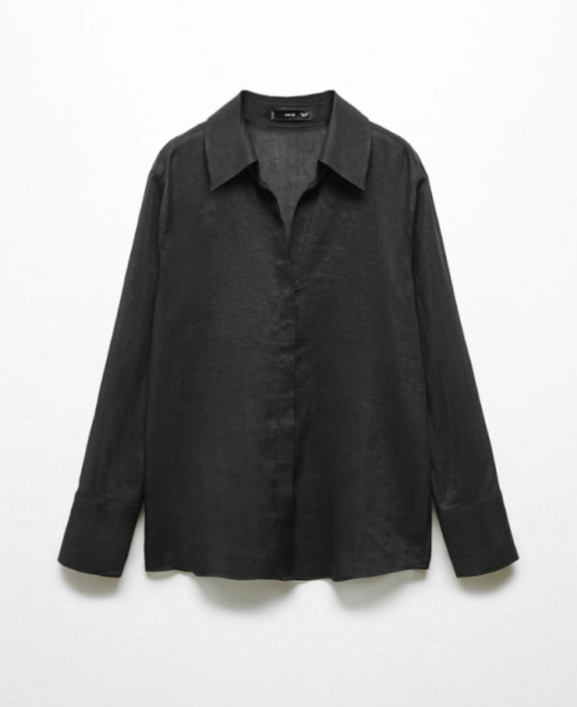 MNG NWT Ramie Shirt With Hidden Buttons - Size 6 (Retails For $69)