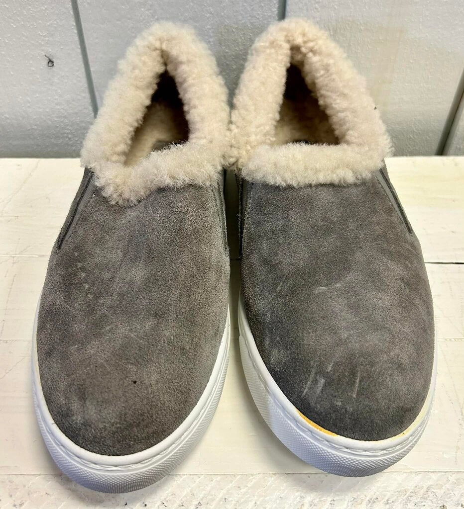 M. Gemi Cerchio Shearling-Lined Slip-On In Grey Suede (Retails for $200) - Size 37.5