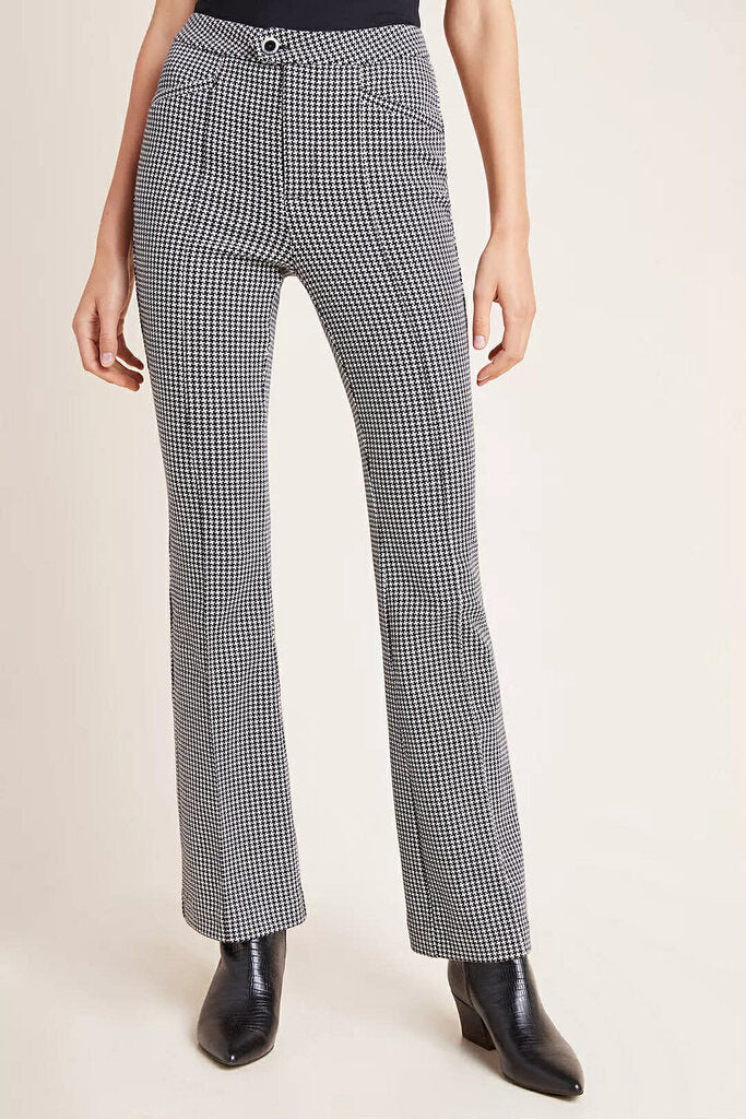 Anthropologie Essential Houndstooth Bootcut Trousers - Size 0