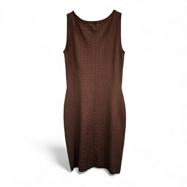 Gucci Crocodile Knit Sheath Dress - Size Large
