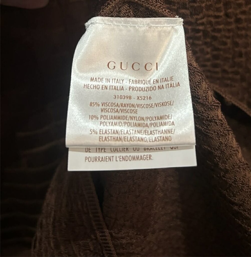 Gucci Crocodile Knit Sheath Dress - Size Large