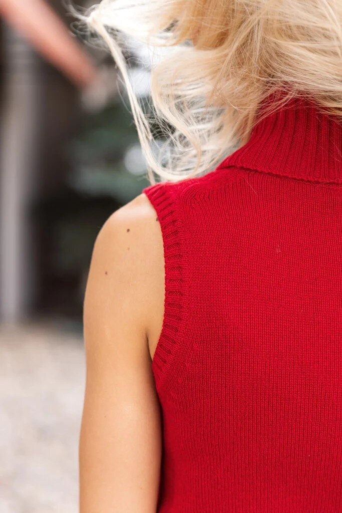 Veronica Beard NWT Mazzy Cashmere Vest In Crimson (Retails for $398) - Size Small