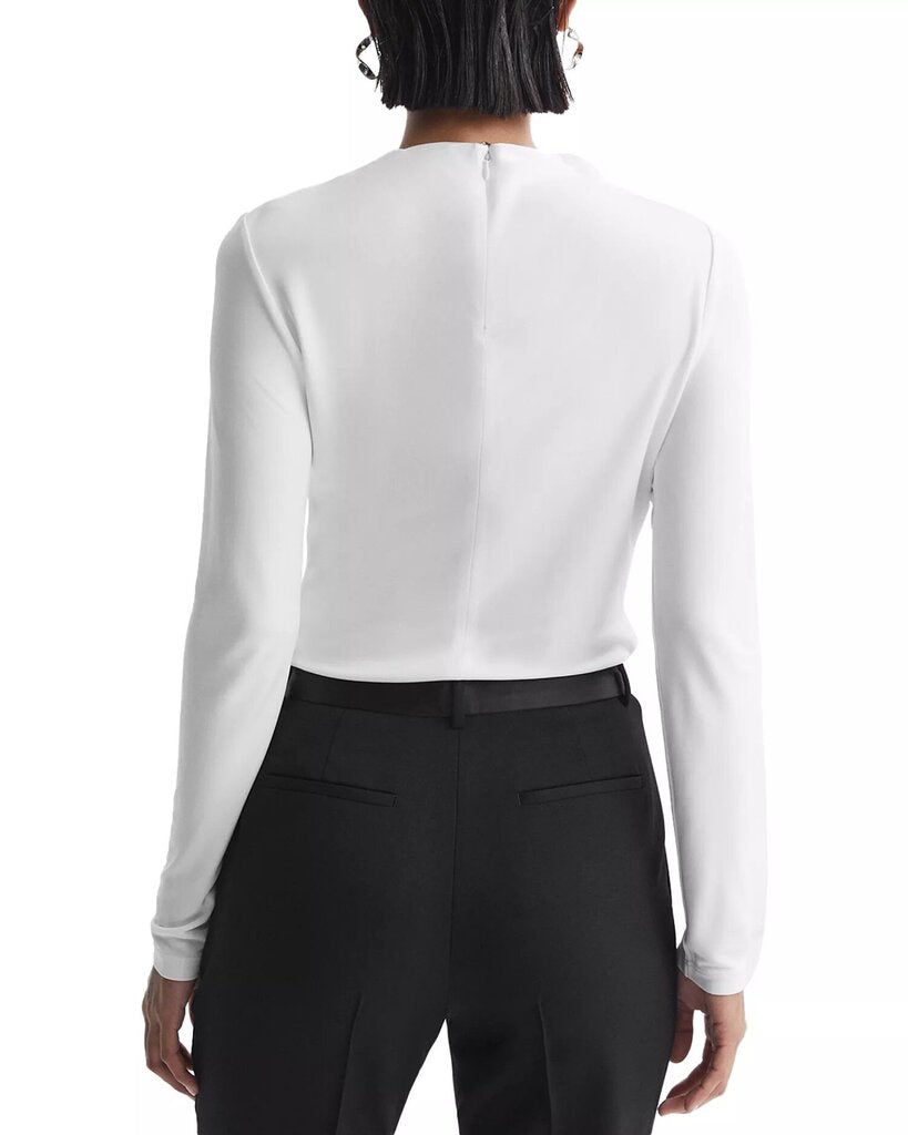 Reiss NWT Mabel Jersey Mix Bow Neck Top (Retails for $194) - Size 6