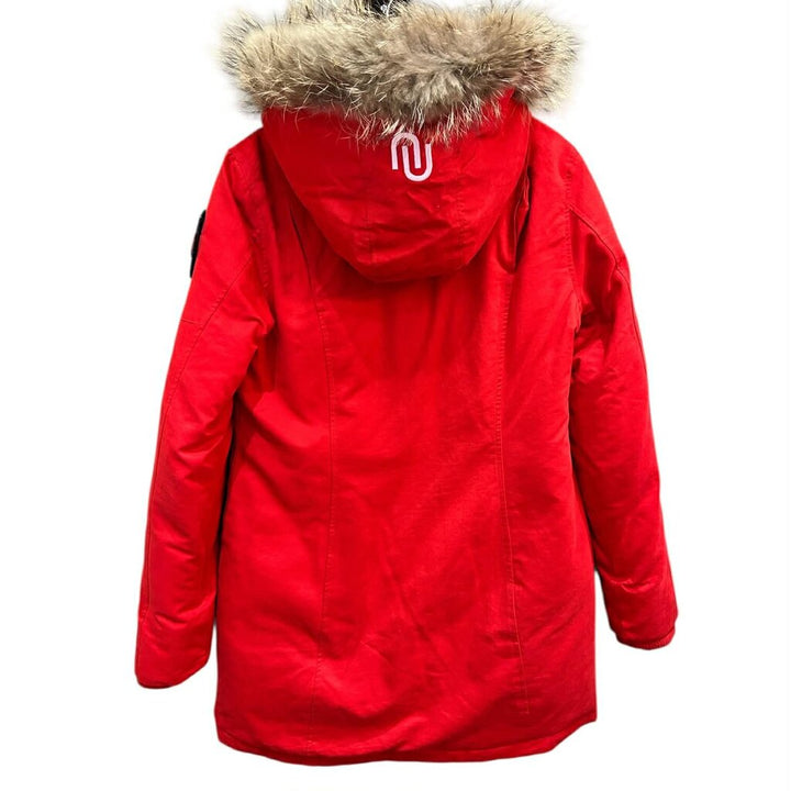 Numero Icon Winter Collection Parka in Red W/ Fur Trimmed Hood - Size Medium