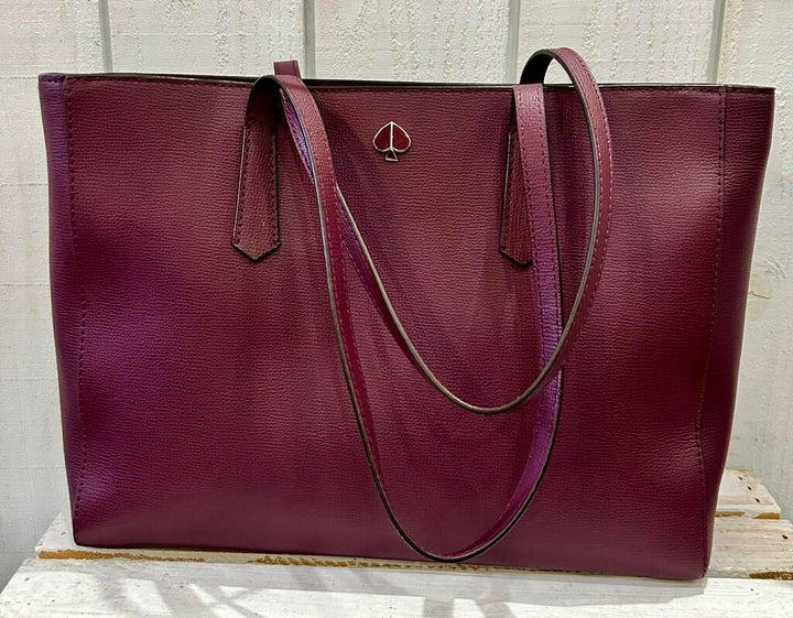 Kate Spade Molly Large Leather Tote in Sangria Burgundy